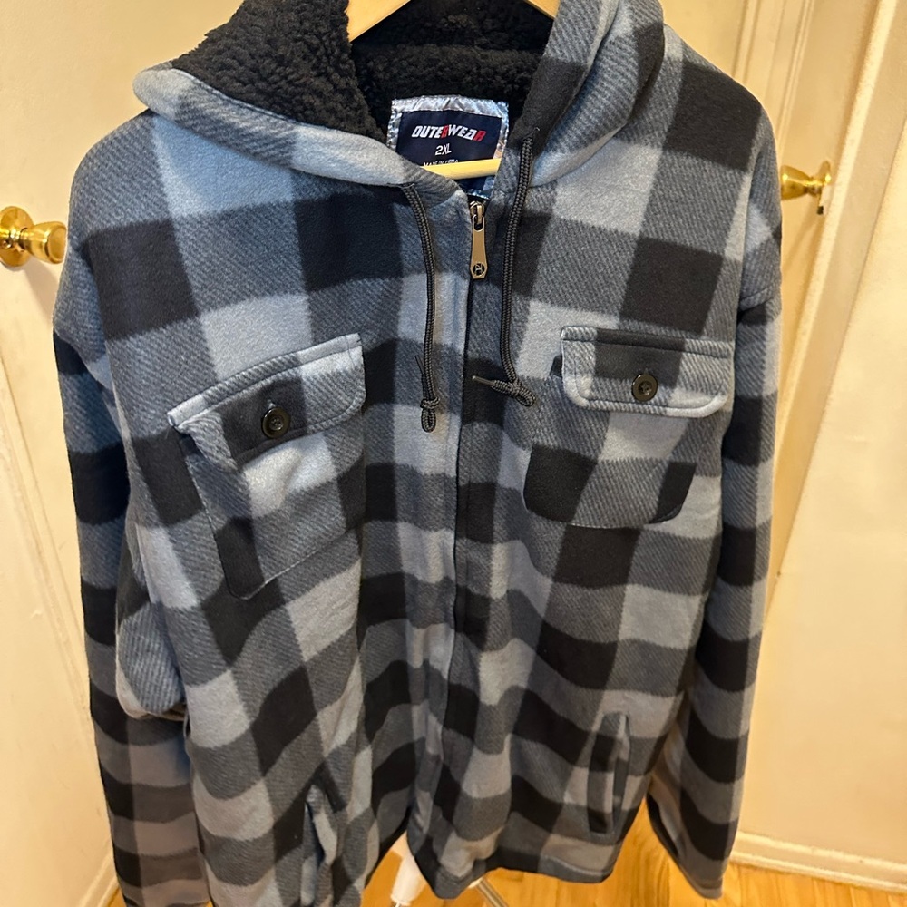 NWOT Men’s Fleece Plaid Jacket